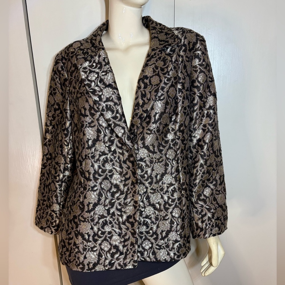 Susan Graver Gold & Brien Brocade Blazer Size Large